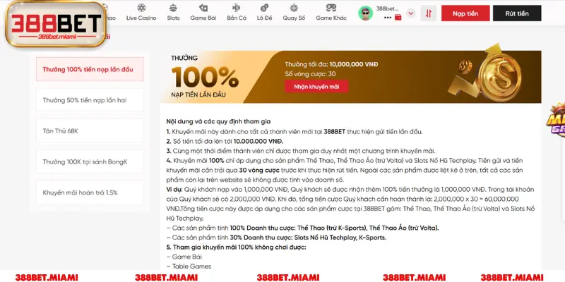 Lợi ích tham gia khuyến mãi 388BET hấp dẫn